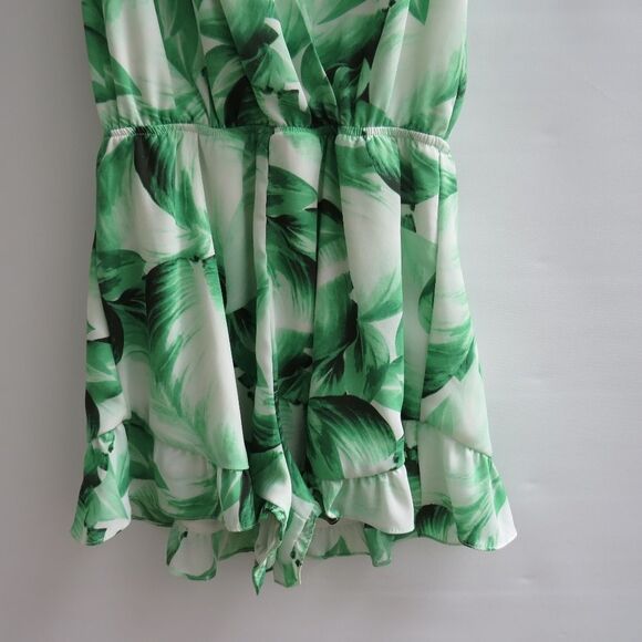 Show Me Your Mumu Womens Size Small Riri Green Tropical Floral Print Romper - Picture 9 of 15